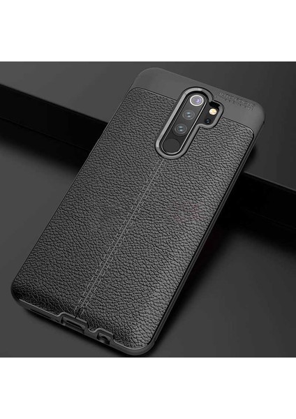 Xiaomii Redmi Note 8 Pro Kılıf Deri Tarzı Niss Silikon Case Siyah