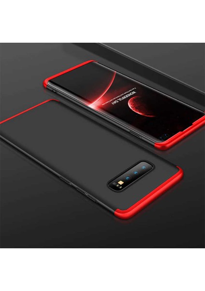 Samsung Galaxy S10 Kılıf Ays Kapak Siyah - Kırmızı