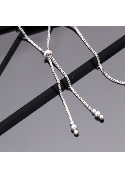 925 Ayar Gümüş Küp Zincir Asansörlü Tasarım Dorika Kolye