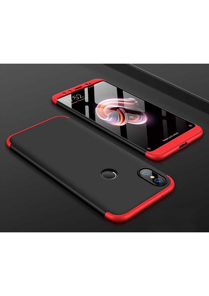 Xiaomii Mi 6x Kılıf Ays Kapak Siyah - Kırmızı