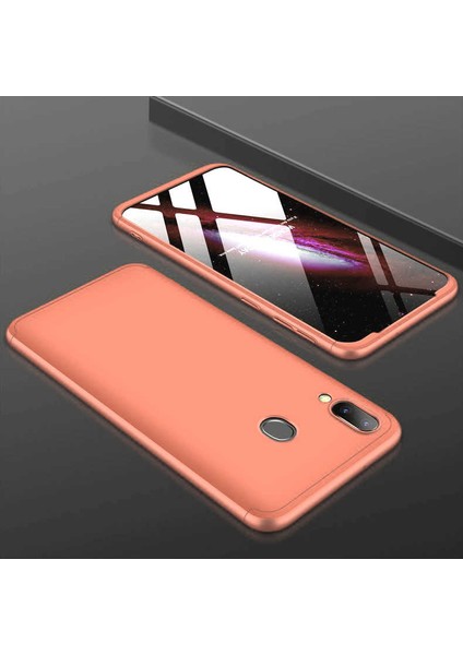 Samsung Galaxy M20 Kılıf Ays Kapak Rose Gold