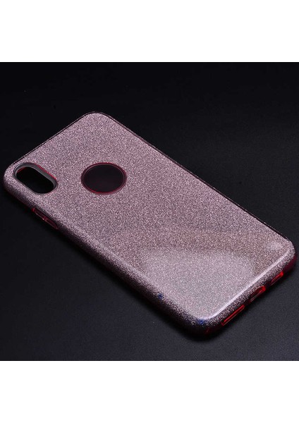 Apple iPhone Xs Max 6.5 Kılıf Simli Parlak Shining Kapak Rose Gold