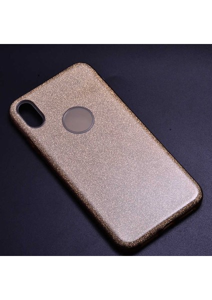 Apple iPhone Xs Max 6.5 Kılıf Simli Parlak Shining Kapak Gold