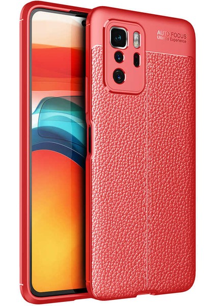 Xiaomii Poco X3 Gt Kılıf Deri Tarzı Niss Silikon Case Kırmızı