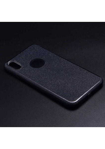 Apple iPhone Xs Max 6.5 Kılıf Simli Parlak Shining Kapak Siyah
