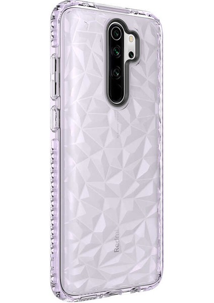 Xiaomii Redmi Note 8 Pro Kılıf Bumper Şeffaf Buzlu Kapak Mor