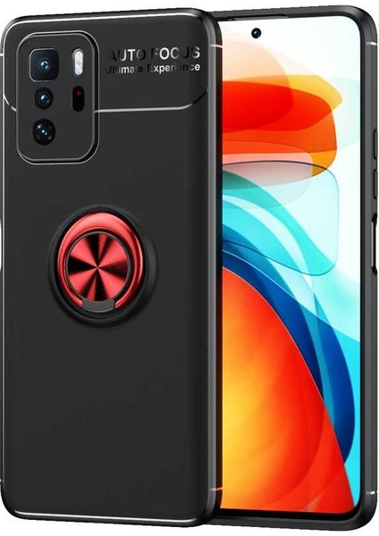 Xiaomii Poco X3 Gt Kılıf Yüzüklü Magnetli Ravel Case Siyah - Kırmızı