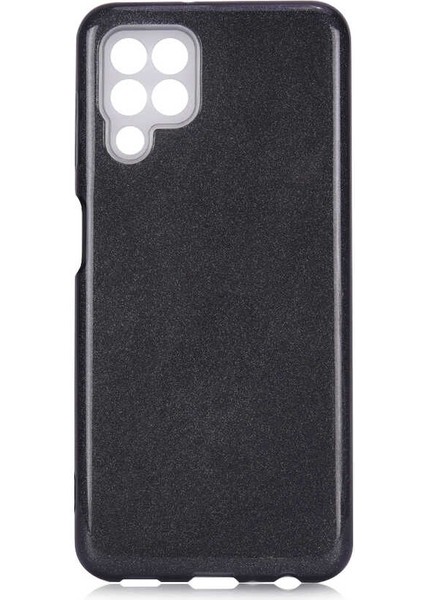 Samsung Galaxy A22 4g Kılıf Simli Parlak Shining Kapak Siyah