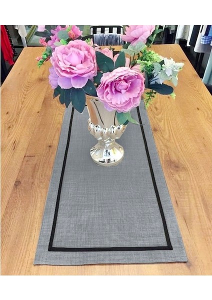 Concept Runner Antrasit Linen Ketene Siyah Biyeli (140X40)CM