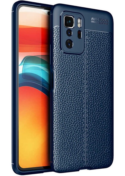 Xiaomii Poco X3 Gt Kılıf Deri Tarzı Niss Silikon Case Lacivert