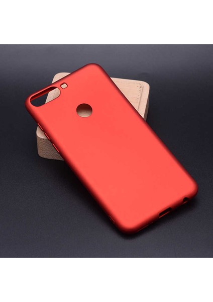 Huawei Y7 2018 Kılıf Soft Mat Premier Case Kırmızı