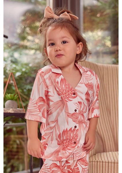Kız Çocuk Düğmeli Kısa Kollu Pijama Takımı fiyatları