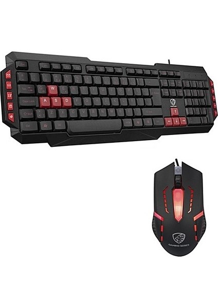 Gaming Series Gamy Plus Oyuncu Klavye Mouse Seti Renkli Tuşlar Gaming Klavye + Işıklı Mouse Türkçe Q