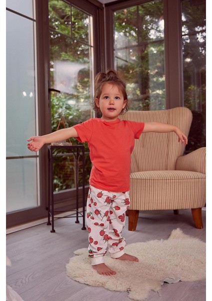 Kız Çocuk Kısa Kollu Pijama Takımı