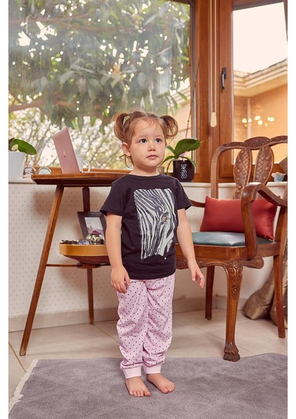 Kız Çocuk Kısa Kollu Pijama Takımı