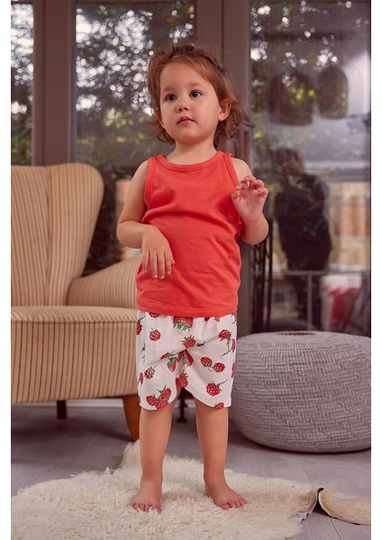 Kız Çocuk Atlet ve Şort Pijama Takımı