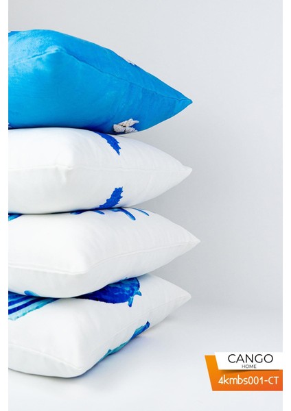 Çift Taraflı Mavi Marin Desenli 4'lü Dijital Baskılı Kırlent Kılıfı Seti 4KMBS001-CT fiyatları