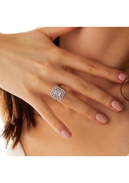 Gümüş Baget Kesim Kadın Yüzük modelleri