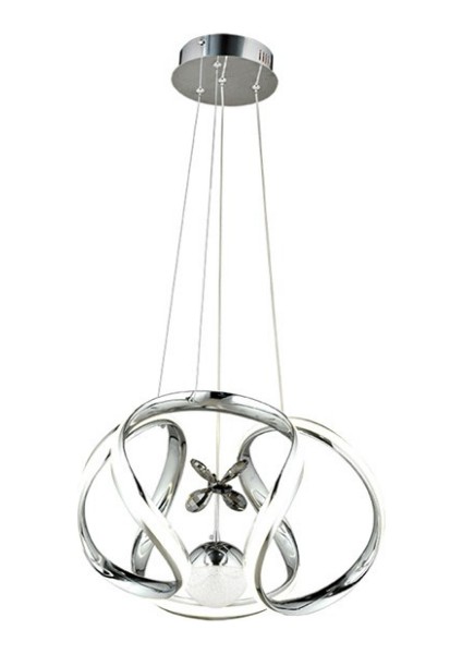 Modern Sarkıt Power LED Avize Kelebekli Krom 3 Renk