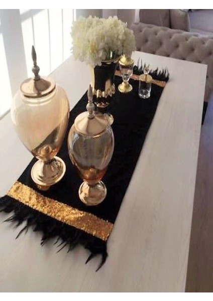 Tüylü ve Payetli Runner (100 x 40)