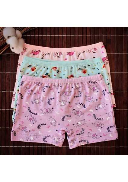 Kız Çocuk Desenli Boxer 2 Adet - Karışık Renk / Karışık Desen