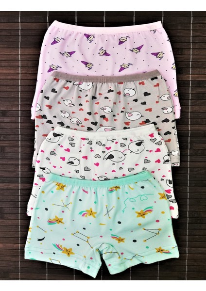 Kız Çocuk Desenli Boxer 2 Adet - Karışık Renk / Karışık Desen
