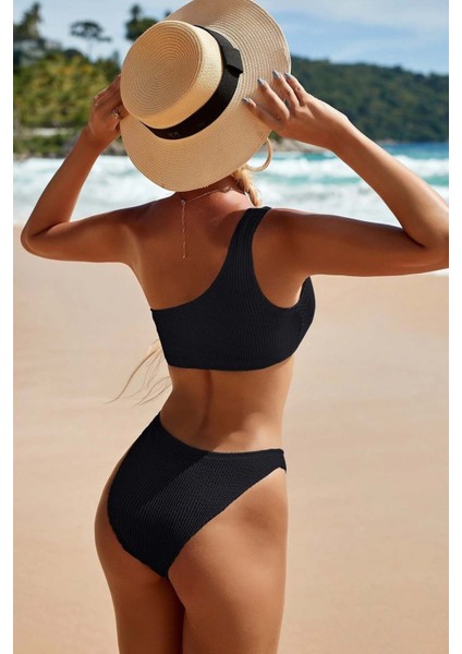 Özel Fitilli Kumaş Bikini Üstü