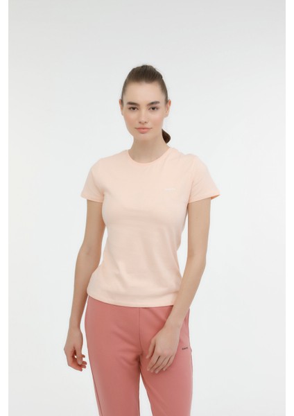 W-SN226 Basıc C Neck T-Sh Yavruağzı Kadın Kısa Kol T-Shirt