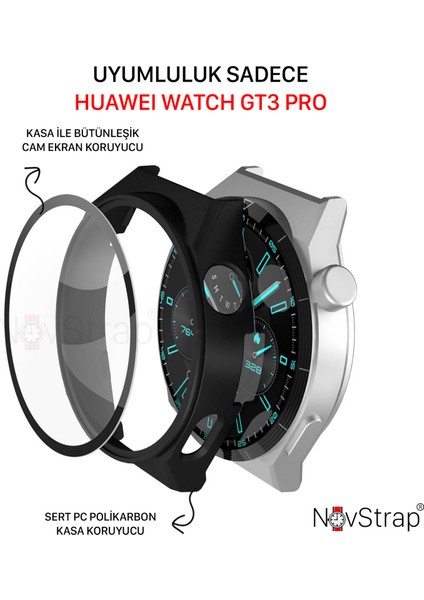 Huawei Watch Gt3 Pro Uyumlu Ekran Koruyucu Cam ve Kasa Koruyucu Kılıf Sert Pc fiyatları