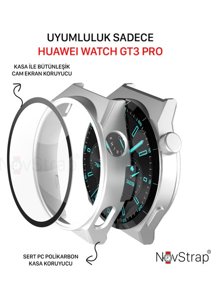 Huawei Watch Gt3 Pro Uyumlu Ekran Koruyucu Cam ve Kasa Koruyucu Kılıf Sert Pc fiyatları