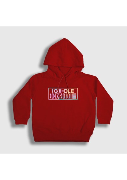Unisex Çocuk Kırmızı Colors K-Pop G I Dle Kapüşonlu Sweatshirt