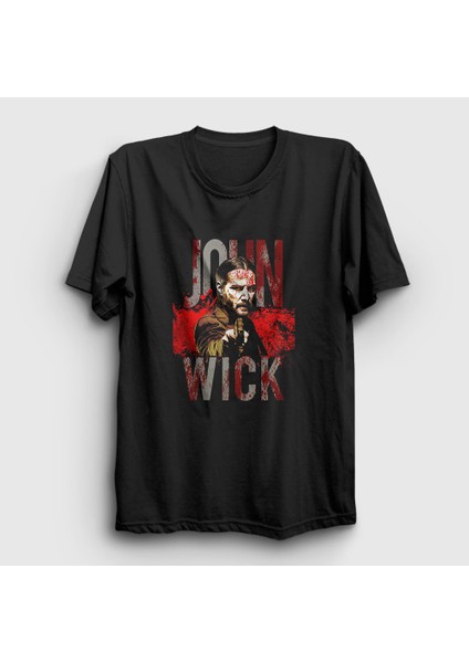Unisex Siyah Blood John Wick T-Shirt
