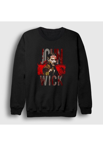 Unisex Siyah Blood John Wick Sweatshirt