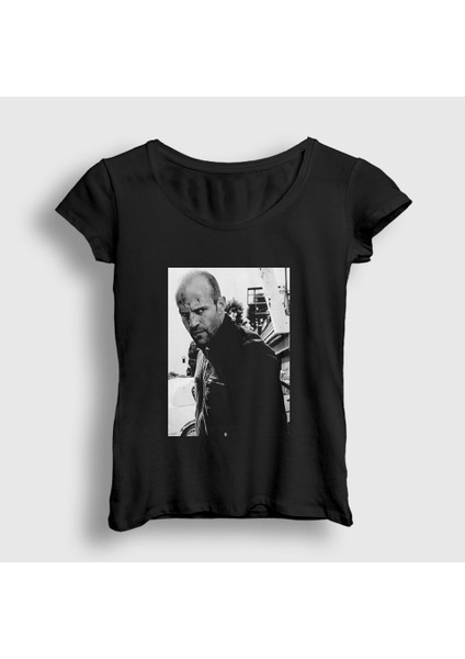 Kadın Siyah Crank Jason Statham T-Shirt