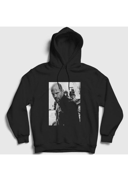 Unisex Siyah Crank Jason Statham Kapüşonlu Sweatshirt