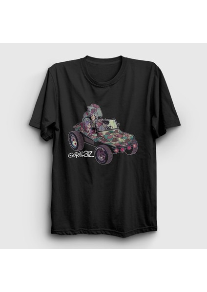 Unisex Siyah Geep Gorillaz T-Shirt