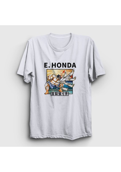 Unisex Beyaz Honda Oyun Street Fighter T-Shirt