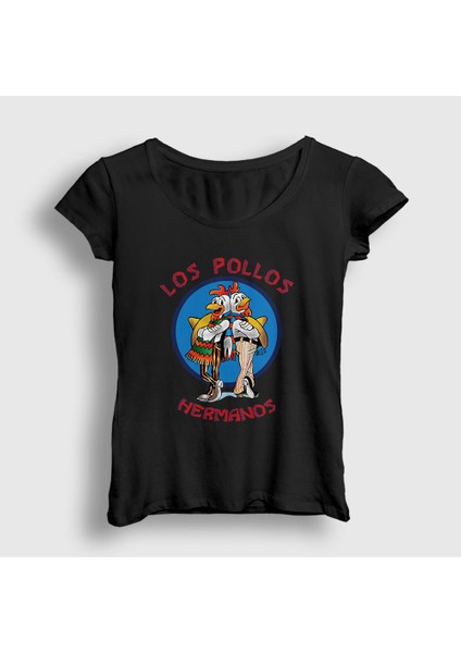 Kadın Siyah Los Pollos Hermanos Breaking Bad T-Shirt