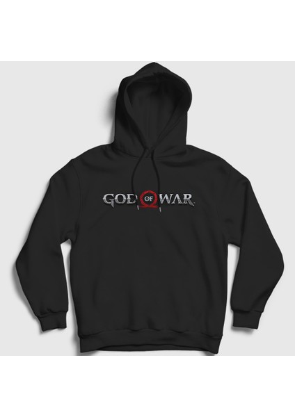 Unisex Siyah Logo God Of War Kapüşonlu Sweatshirt