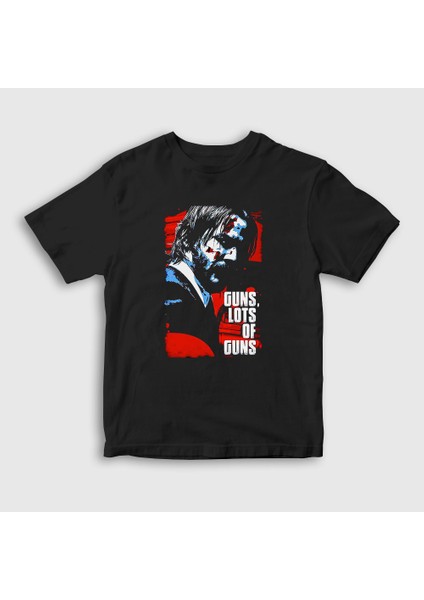 Unisex Çocuk Siyah Lots Of Guns John Wick T-Shirt