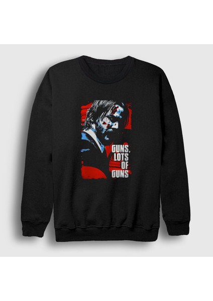 Unisex Siyah Lots Of Guns John Wick Sweatshirt