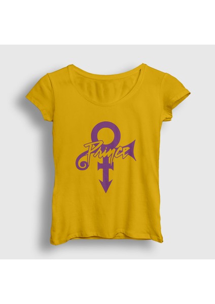 Kadın Sarı Logo Prince T-Shirt