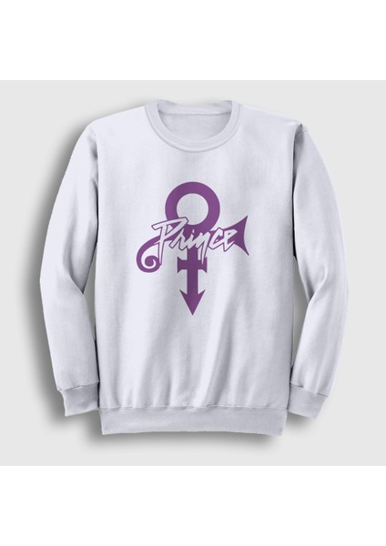 Unisex Beyaz Logo Prince Sweatshirt