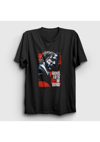 Unisex Siyah Lots Of Guns John Wick T-Shirt