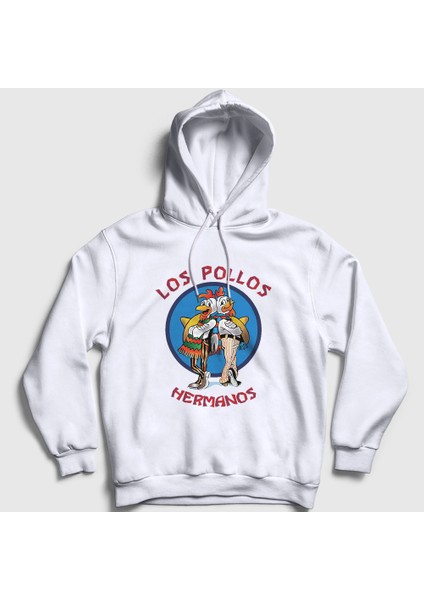 Unisex Beyaz Los Pollos Hermanos Breaking Bad Kapüşonlu Sweatshirt