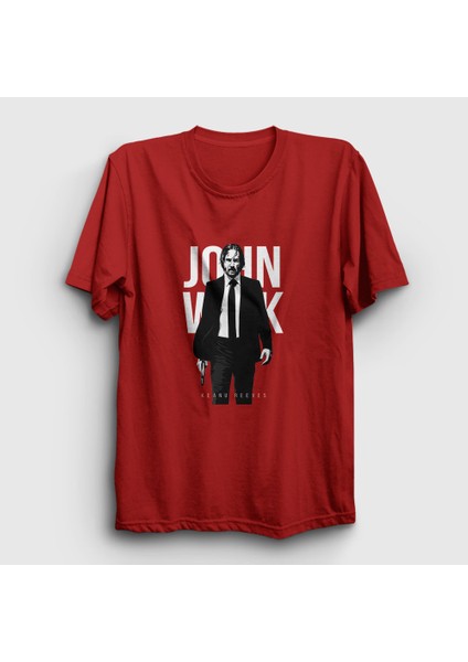 Unisex Kırmızı Poster V2 John Wick T-Shirt
