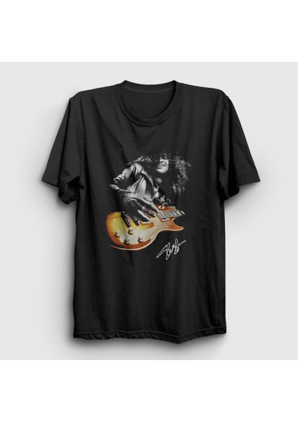 Unisex Siyah Sign Guitarist Guns N' Roses Slash T-Shirt