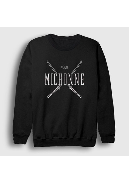 Unisex Siyah Team Michonne The Walking Dead Sweatshirt
