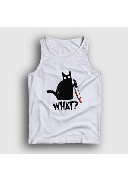 Unisex Beyaz What Cat Kedi Atlet