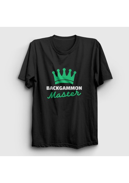 Unisex Siyah Backgammon Master Tavla Ustası Oyun T-Shirt